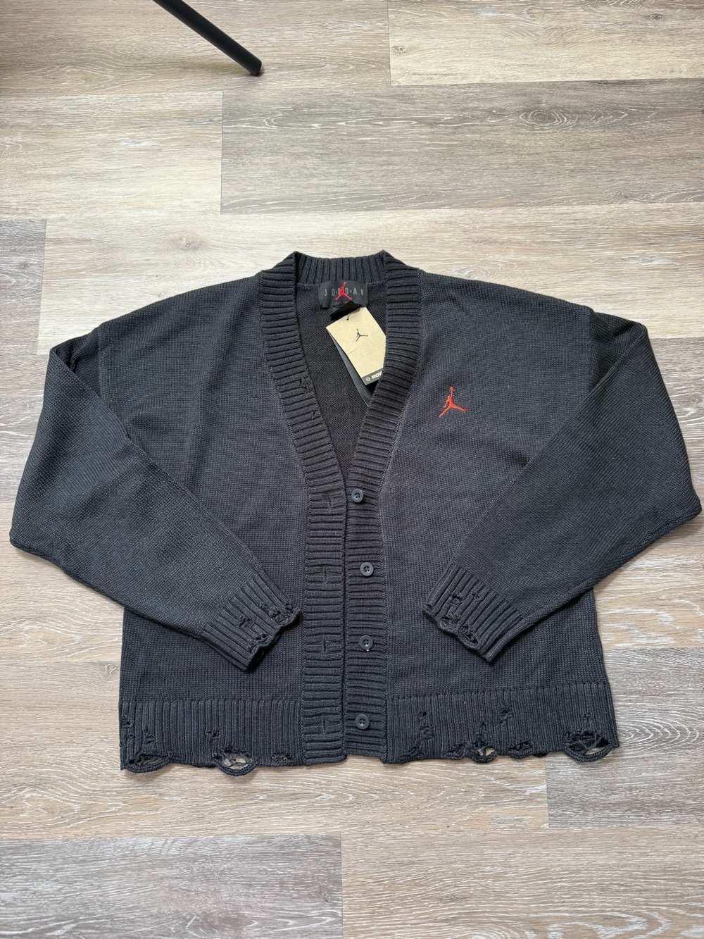 Nike Womens Jordan Distressed Cardigan Black'